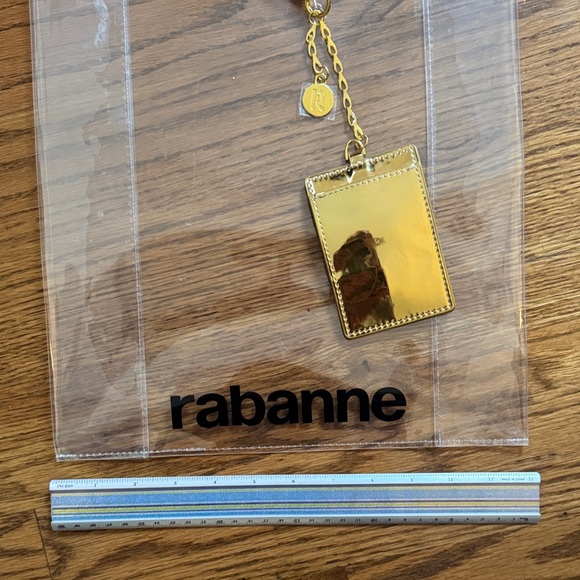 Paco Rabanne |Transparent Tote | Gold Keychain Wallet Accent - Picture 5 of 7